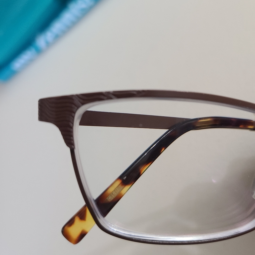 Zenni Eyeglass Frames Brown Rectangle Full Metal Rim with Case Size 51-16-135 - Picture 4 of 12